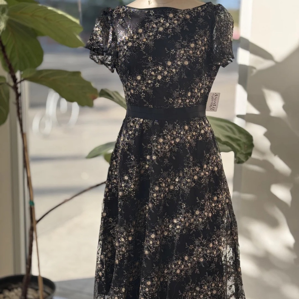 Elegant Black Floral Dress